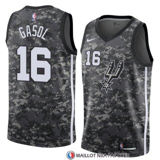 Maillot San Antonio Spurs Pau Gasol Ville 2018 Gris