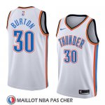 Maillot Oklahoma City Thunder Deonte Burton No 30 Association 2018 Blanc