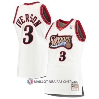 Maillot Philadelphia 76ers Allen Iverson Mitchell & Ness 1997-98 Blanc