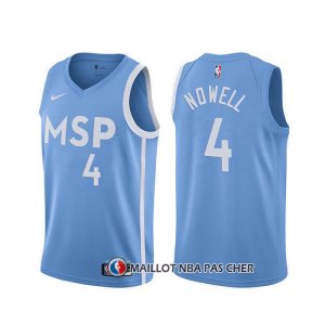 Maillot Minnesota Timberwolves Jaylen Nowell Ville 2019-20 Bleu