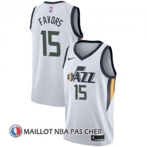 Maillot Utah Jazz Derrick Favors 15 Association 2017-18 Blanc
