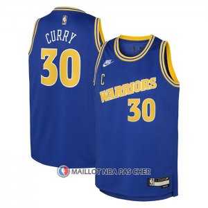 Maillot Enfant Golden State Warriors Stephen Curry NO 30 Classic 2022-23 Bleu