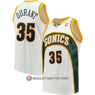Maillot Enfant Seattle Supersonics Kevin Durant NO 35 Mitchell & Ness 2006-07 Blanc