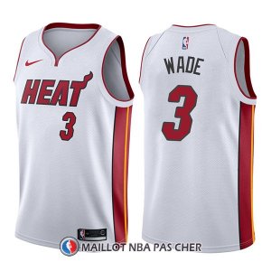 Maillot Miami Heat Dwyane Wade Association 3 2017-18 Blanc