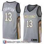 Maillot Cleveland Cavaliers Tristan Thompson No 13 Ciudad 2018 Gris