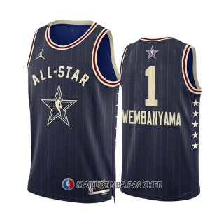 Maillot All Star 2024 San Antonio Spurs Victor Wembanyama NO 1 Bleu