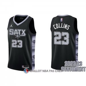 Maillot San Antonio Spurs Zach Collins NO 23 Statement 2022-23 Noir