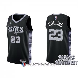 Maillot San Antonio Spurs Zach Collins NO 23 Statement 2022-23 Noir