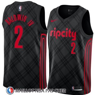 Maillot Portland Trail Blazers Wade Baldwin Iv No 2 Ciudad 2018 Noir