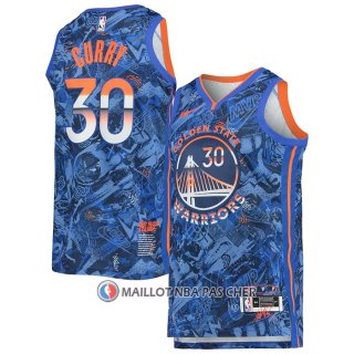 Maillot Golden State Warriors Stephen Curry No 30 MVP Bleu