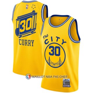 Maillot Golden State Warriors Stephen Curry NO 30 Mitchell & Ness 2019-20 Jaune