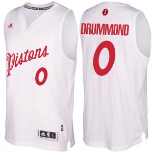 Maillot Navidad 2016 Pistons Andre Drummond 0 Blanc
