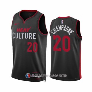 Maillot Miami Heat Justin Champagnie NO 20 Ville 2023-24 Noir