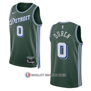 Maillot Detroit Pistons Jalen Duren NO 0 Ville 2022-23 Vert