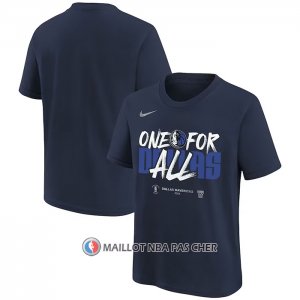Maillot Manche Courte Dallas Mavericks 2024 NBA Playoffs Mantra Bleu