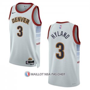 Maillot Denver Nuggets Nahshon Hyland NO 3 Ville 2022-23 Blanc