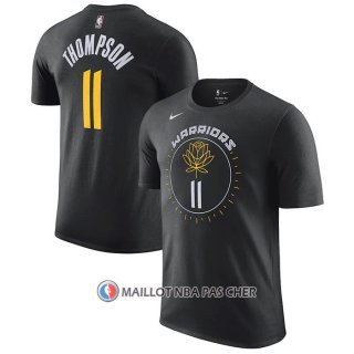 Maillot Manche Courte Golden State Warriors Klay Thompson Ville 2022-23 Noir