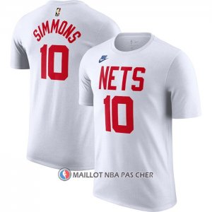 Maillot Manche Courte Brooklyn Nets Ben Simmons Classic 2022-23 Blanc