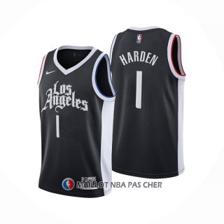 Maillot Los Angeles Clippers James Harden NO 1 Ville 2020-21 Noir