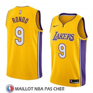 Maillot Los Angeles Lakers Rajon Rondo No 9 Icon 2018 Jaune