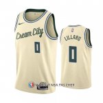 Maillot Milwaukee Bucks Damian Lillard NO 0 Ville 2019-20 Creme