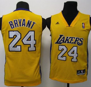 Maillot Enfant de Bryant Los Angeles Lakers #24 Jaune