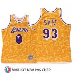 Maillot Los Angeles Lakers Bape Mitchell & Ness Jaune