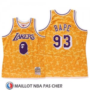Maillot Los Angeles Lakers Bape Mitchell & Ness Jaune