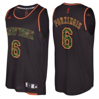 Maillot Camuoflage Mode Knicks Porzingis 6 Noir