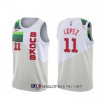 Maillot Milwaukee Bucks Brook Lopez Earned Blanc