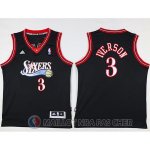 Maillot Enfant Philadelphia 76ers Iverson #3 Noir