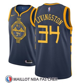 Maillot Golden State Warriors Shaun Livingston No 34 Ciudad 2018-19 Bleu