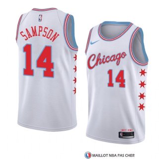 Maillot Chicago Bulls Jakarr Sampson Ville 2018 Blanc