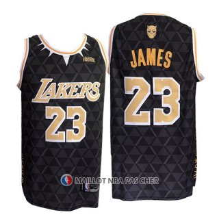 Maillot Los Angeles Lakers LeBron James No 23 Noir