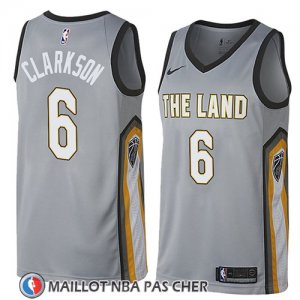 Maillot Cleveland Cavaliers Jordan Clarkson No 6 Ciudad 2018 Gris