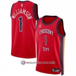Maillot New Orleans Pelicans Zion Williamson NO 1 Statement 2023-24 Rouge