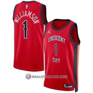 Maillot New Orleans Pelicans Zion Williamson NO 1 Statement 2023-24 Rouge