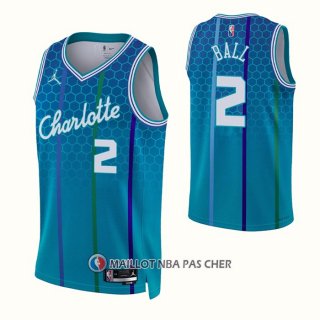 Maillot Charlotte Hornets Lamelo Ball NO 2 Ville 2021-22 Bleu