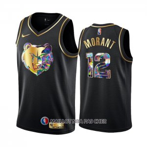 Maillot Golden Edition Memphis Grizzlies Ja Morant NO 12 2021-22 Noir