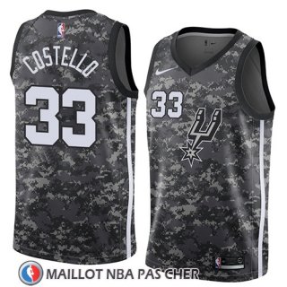 Maillot San Antonio Spurs Matt Costello No 33 Ciudad 2018 Gris