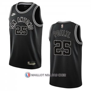 Maillot San Antonio Spurs Jakob Poeltl NO 25 Classic 2022-23 Noir