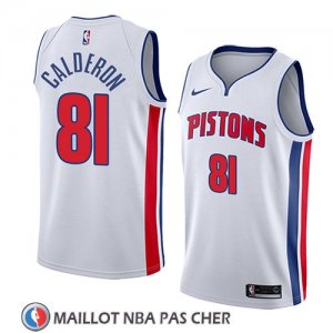 Maillot Detroit Pistons Jose Calderon No 81 Association 2018 Blanc