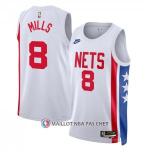 Maillot Brooklyn Nets Patty Mills NO 8 Classic 2022-23 Blanc