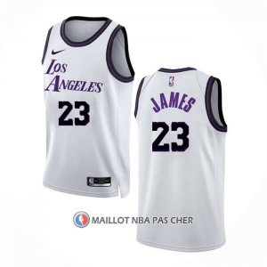 Maillot Los Angeles Lakers LeBron James NO 23 Ville 2022-23 Blanc