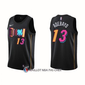 Maillot Miami Heat Bam Adebayo NO 13 Ville 2021-22 Noir