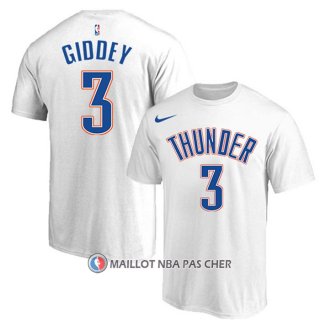 Maillot Manche Courte Oklahoma City Thunder Josh Giddey Blanc