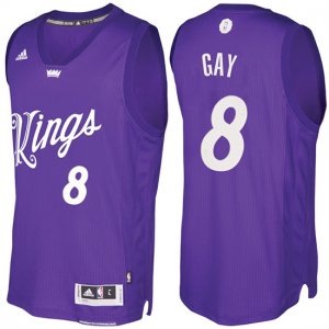 Maillot Navidad 2016 Rudy Gay Kings 8 Violet