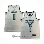 Maillot Milwaukee Bucks Damian Lillard NO 0 Ville 2018-19 Creme