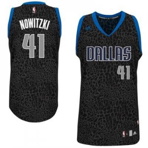 Maillot Crazy Light Leopard Mavericks Nowitzki 41 Noir