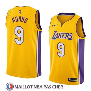 Maillot Los Angeles Lakers Rajon Rondo No 9 Icon 2018 Jaune
